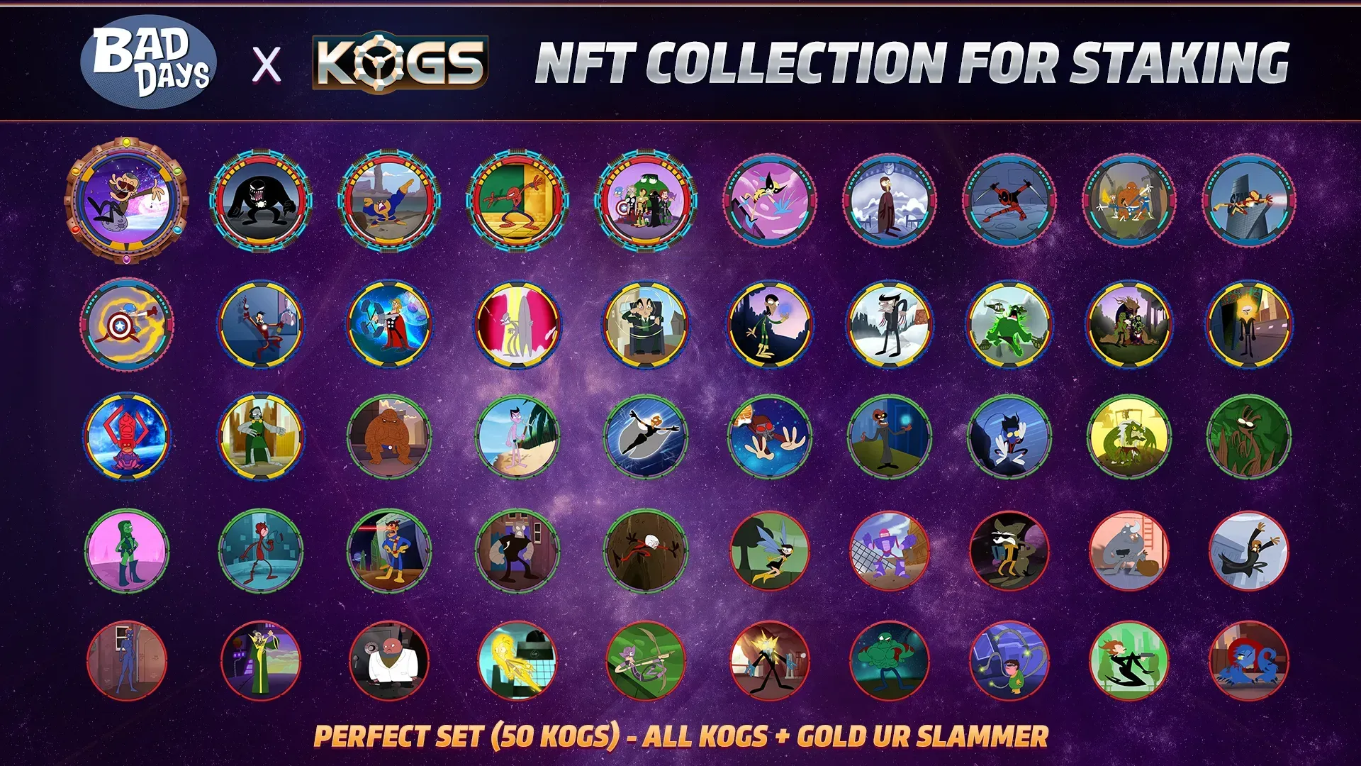 5 KOGs Bad Days perfect set NFT collection for staking