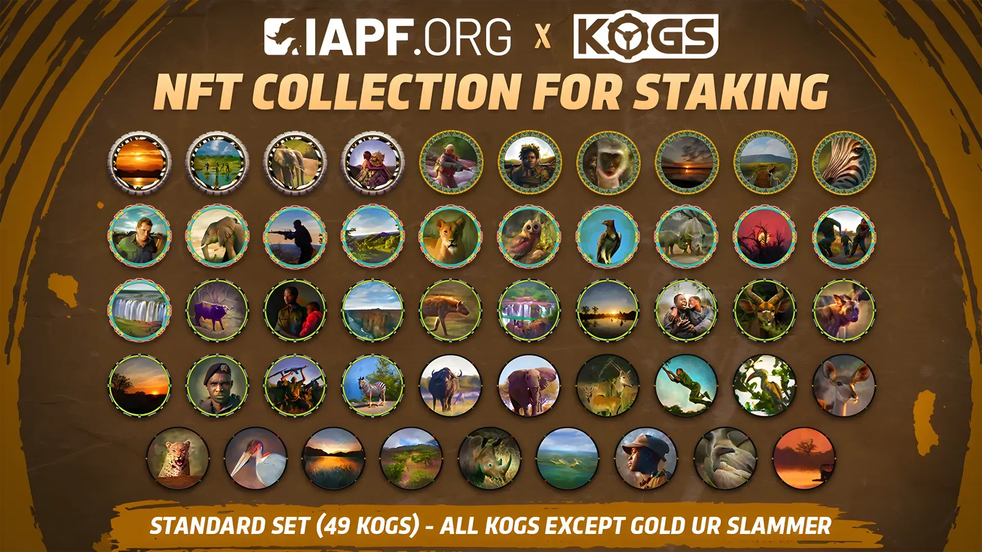 49 KOGs IAPF standard set NFT collection for staking