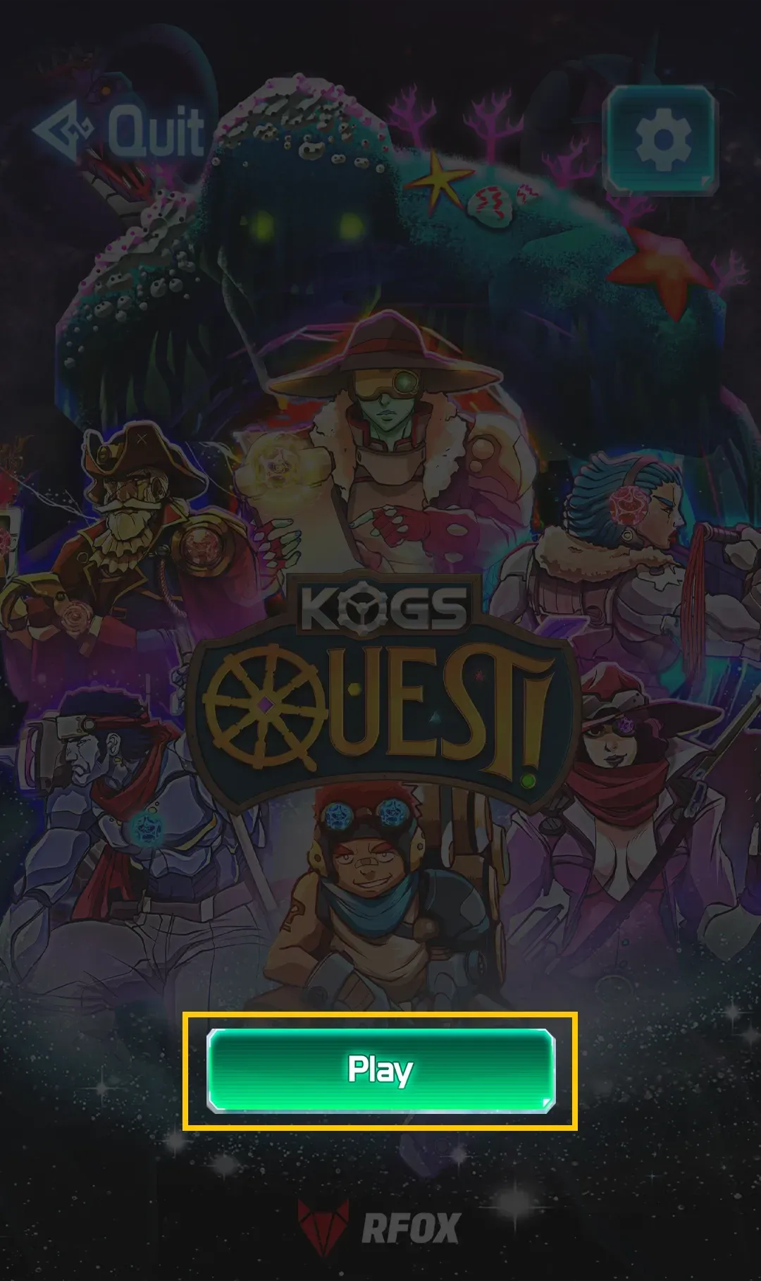 Press the play button on the welcome screen on how to play the KOGs: QUEST!