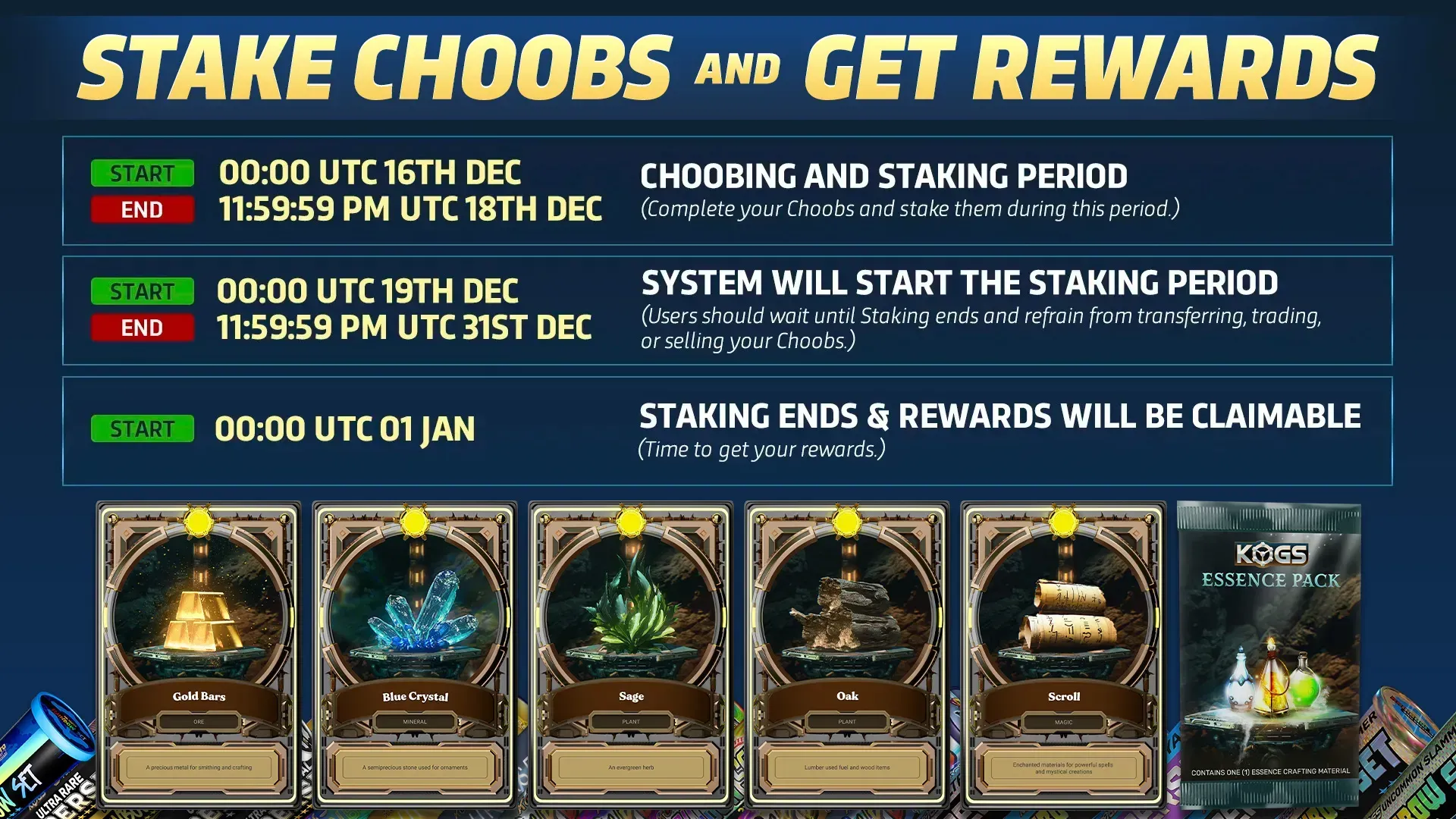 Chart of stake CHOOBs Tubes and get rewards for KOGs