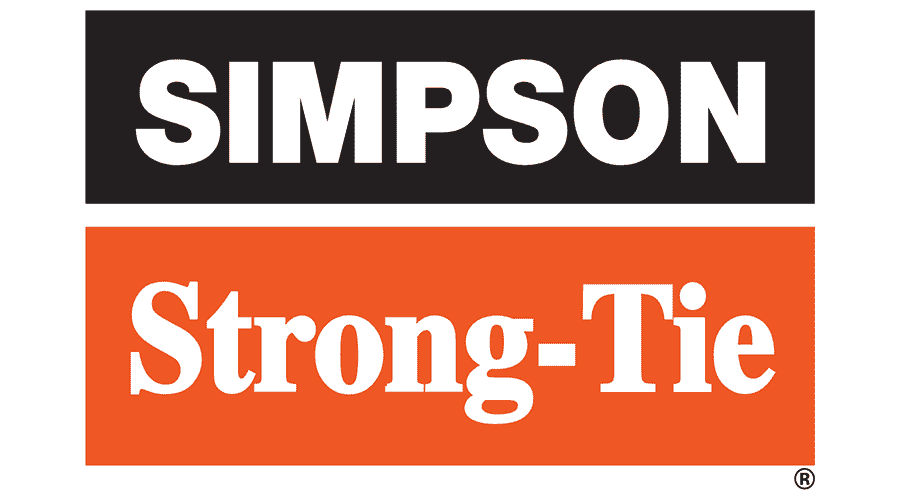 Simpson Strong-Tie logo in black, white, and orange blocks.
