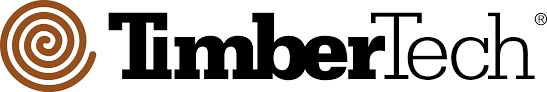 TimberTech logo with a brown spiral icon and black wordmark on a white background