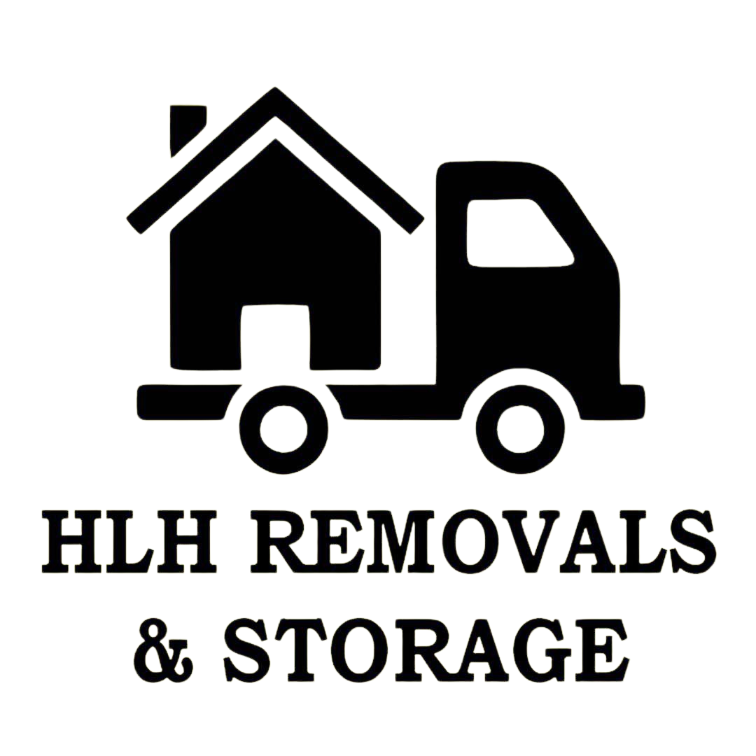 HLH Removals & Storage logo with black house and moving truck icon