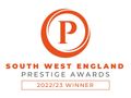 South West England Prestige Awards 2022/23 winner logo with orange “P” emblem and text