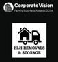 CorporateVision Family Business Awards 2024 logo with HLH Removals & Storage house-and-truck icon