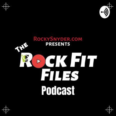 The rock fit files podcast logo is on a black background.