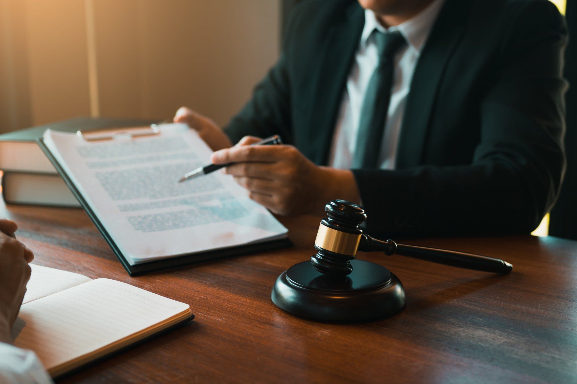 a legal adviser explaining the offence documents