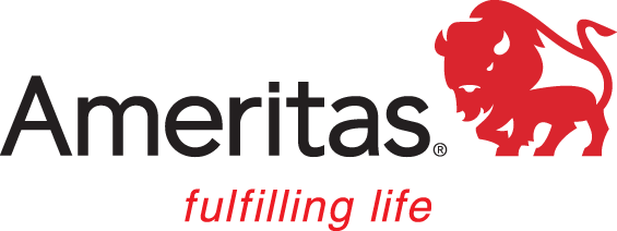 The ameritas logo has a lion on it and says fulfilling life