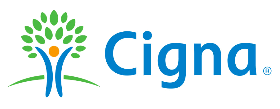 A cigna logo with a tree on it