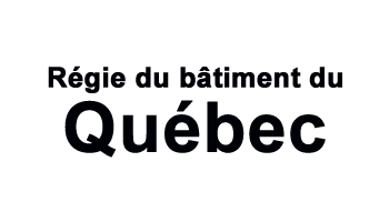 Logo texte noir sur fond blanc : « Régie du bâtiment du Québec »