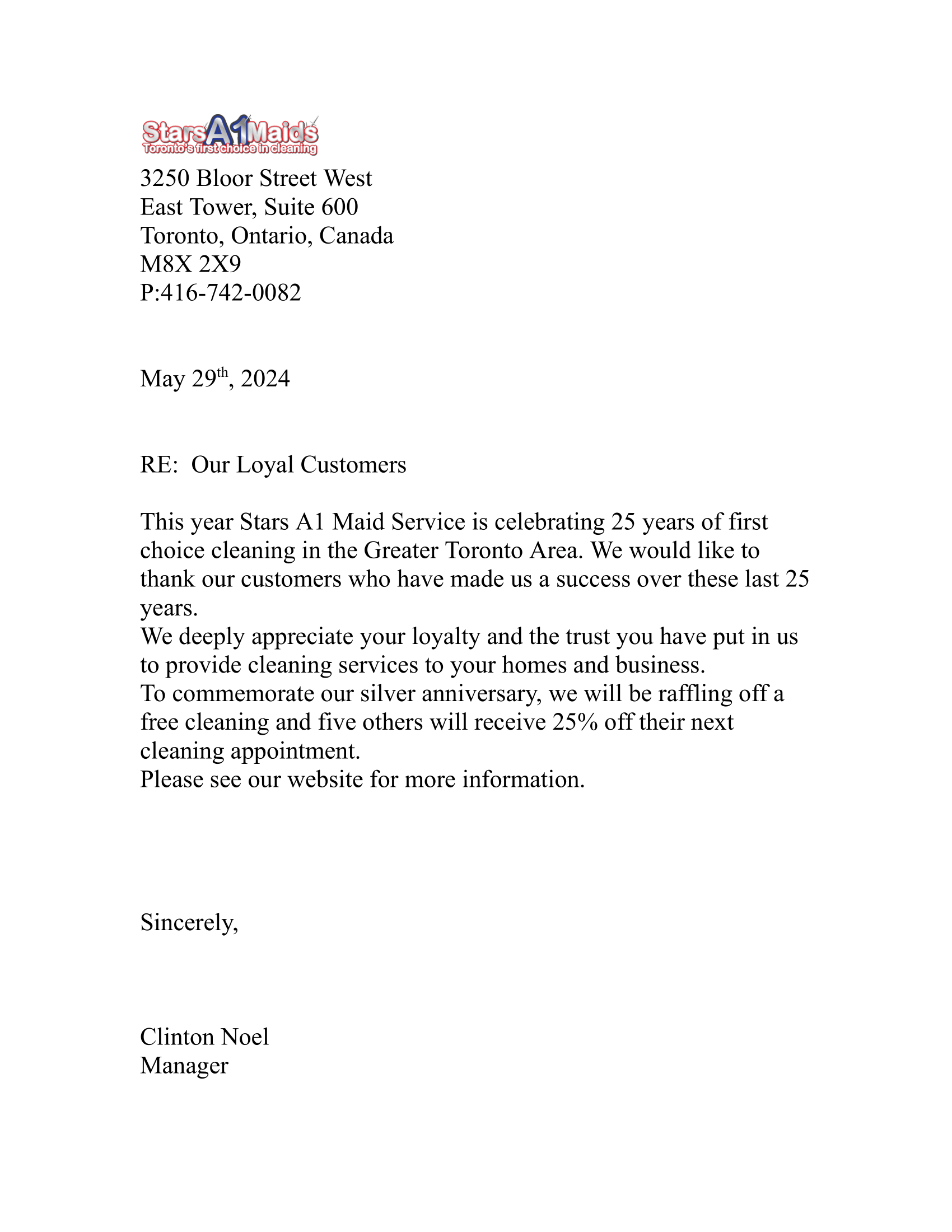 Blurry scanned letter on white paper with black text and a small red-and-blue logo at top left