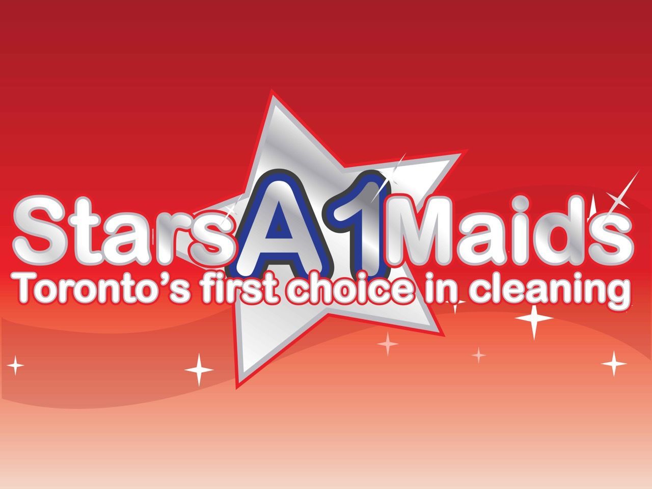 Stars A1 Maids logo on a red background with a white star and the slogan “Toronto’s first choice in cleaning”