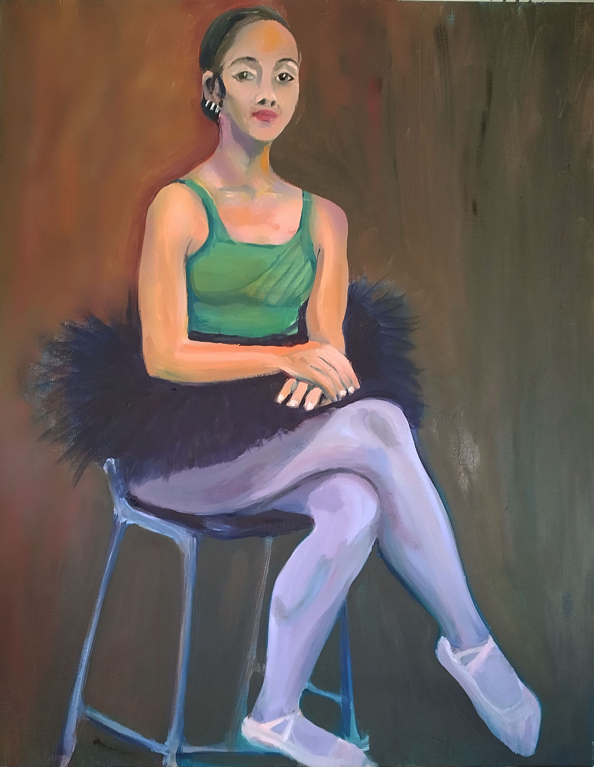 24” x 30” oil paint on canvas highest bid to enable the model to attend a European Dance Academy this summer