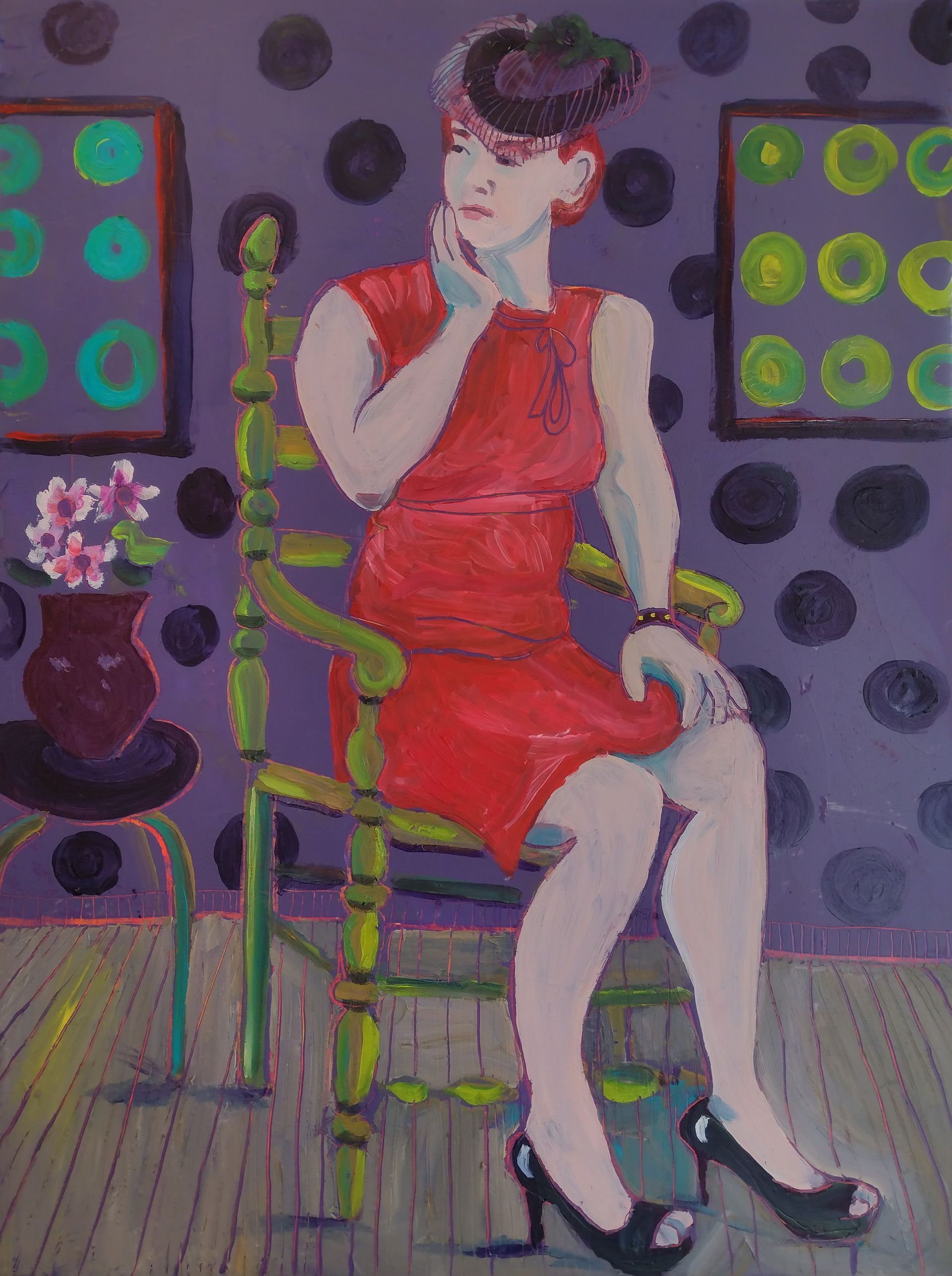 18”x24”  oil paint & cold wax on painted birch panel $999.00