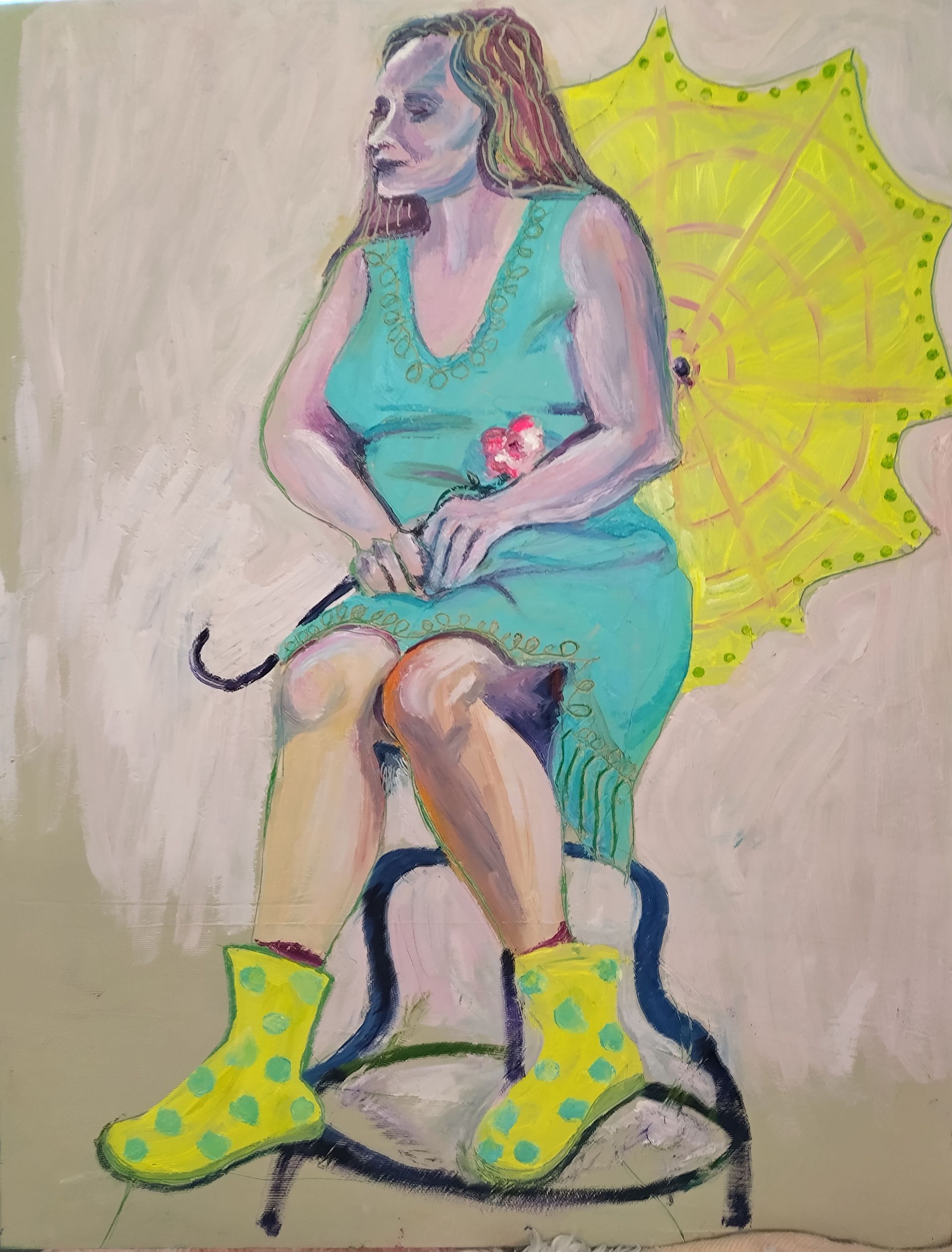 18” x 24” oil paint & cold wax on painted birch panel - $999.00