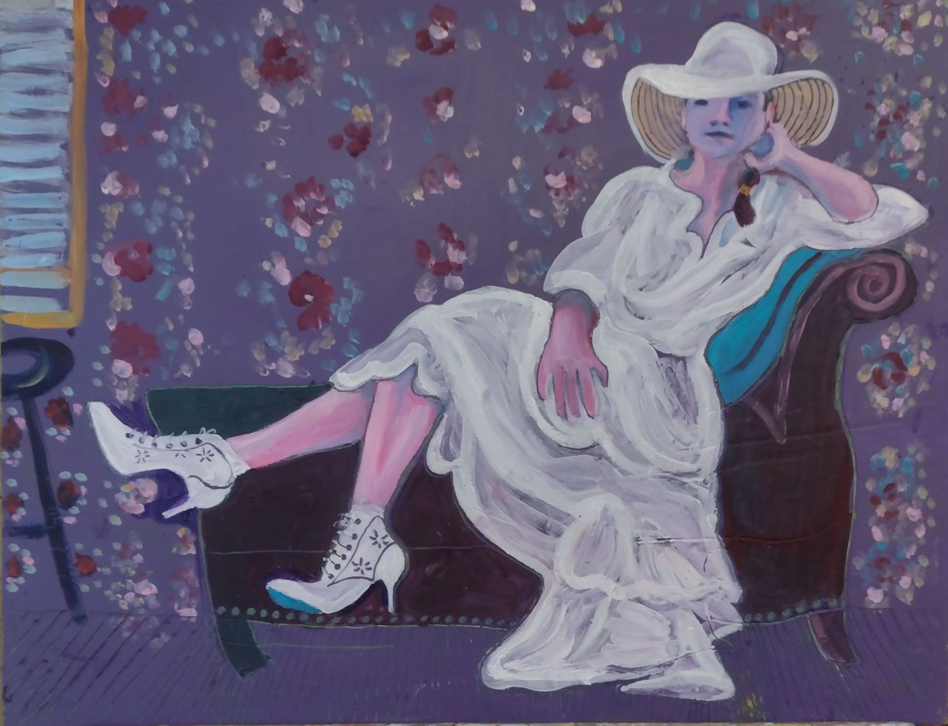 18”x24”  oil paint & cold wax on painted birch panel $999.00