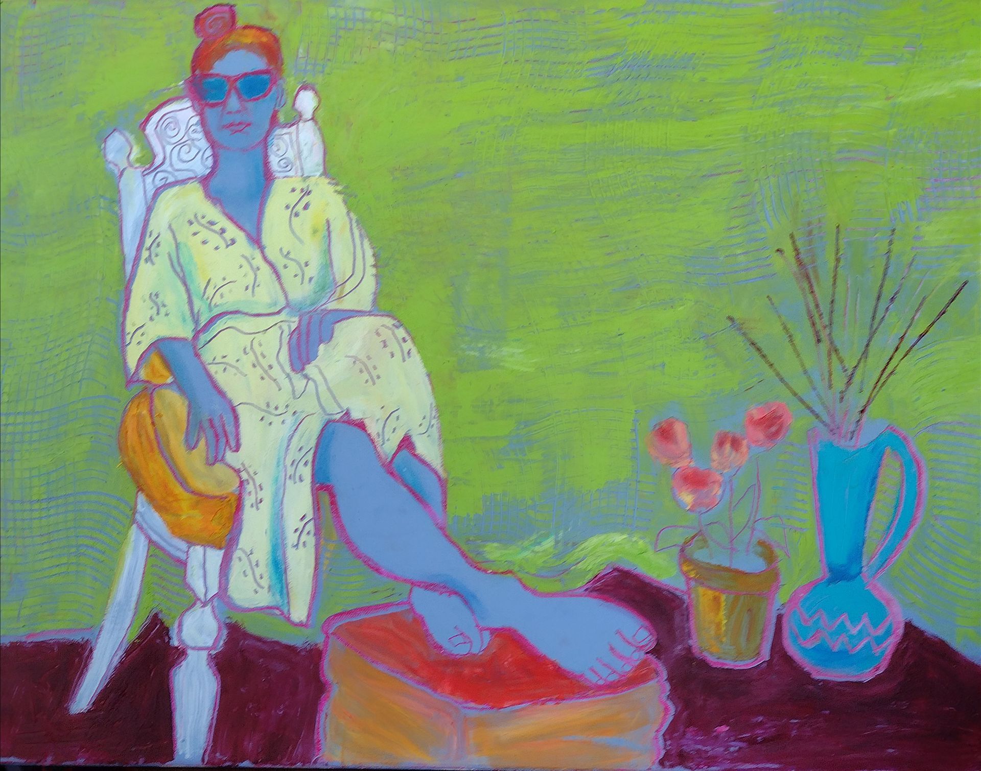 12 x 16  oil paint & cold wax on painted birch panel – reproductions available