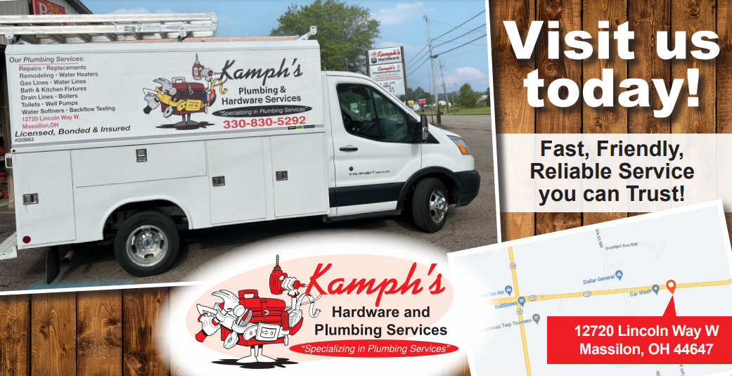 Man Stand In front of Hardware Shop — Massillon, OH — Kamph’s Hardware and Plumbing Services