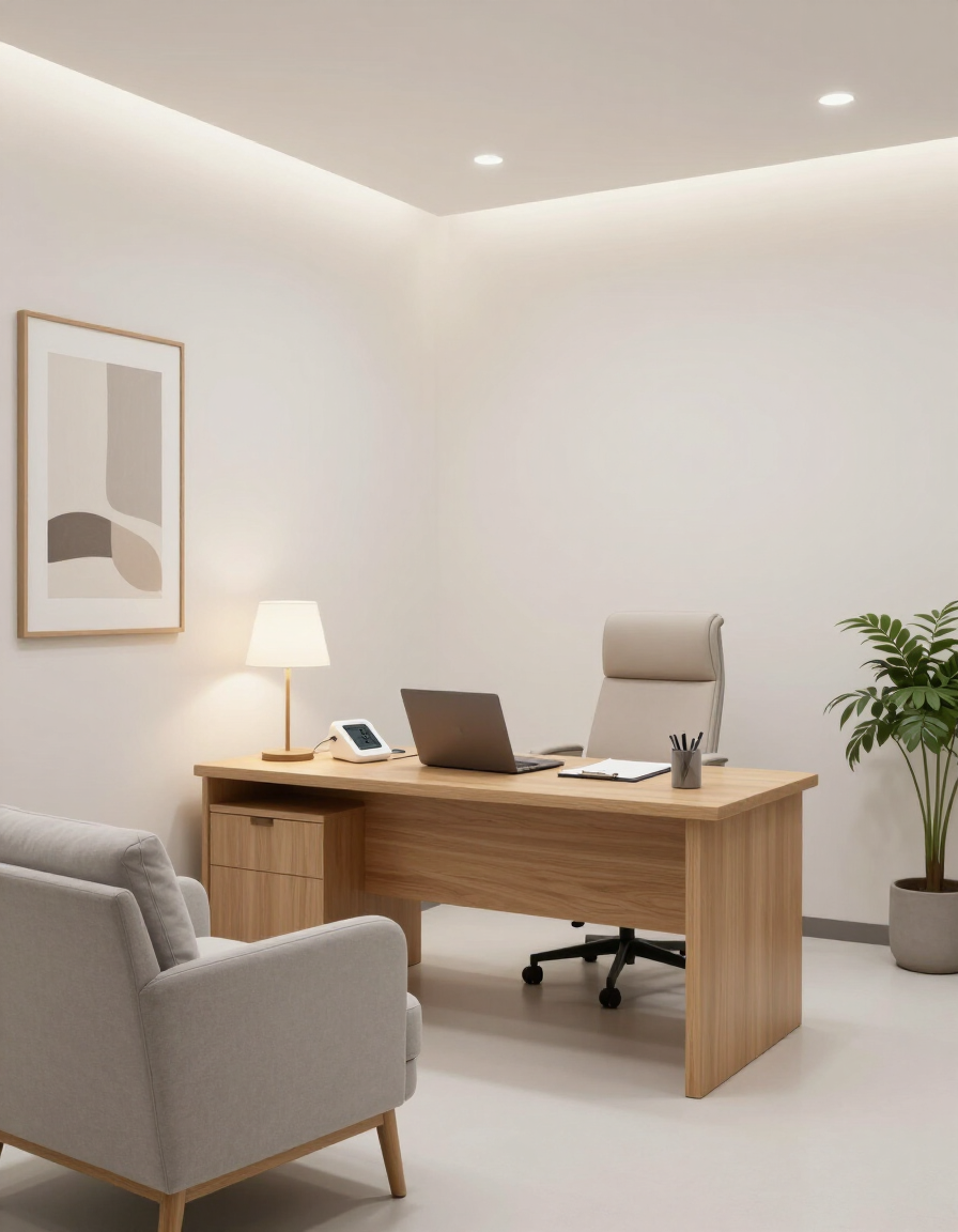 Modern primary care consultation room