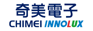 Logo of Chimei Innolux, featuring Chinese characters and English text in blue, red, and green.