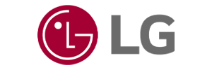 LG logo: red circle with 
