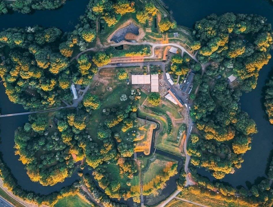 Fort bij Vechten helemaal van boven gezien