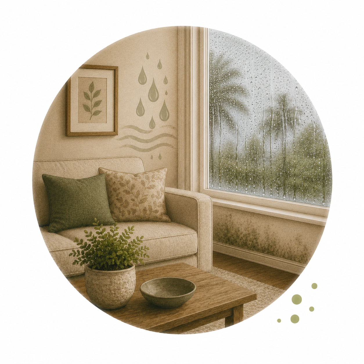 Excess humidity or condensation on window