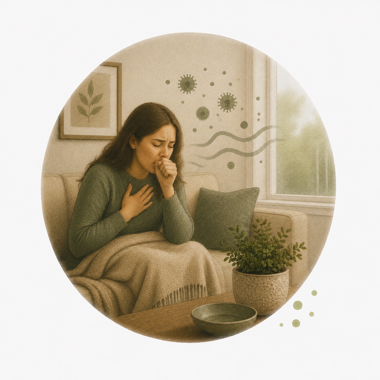 Increased allergy symptoms, coughing, or respiratory irritation