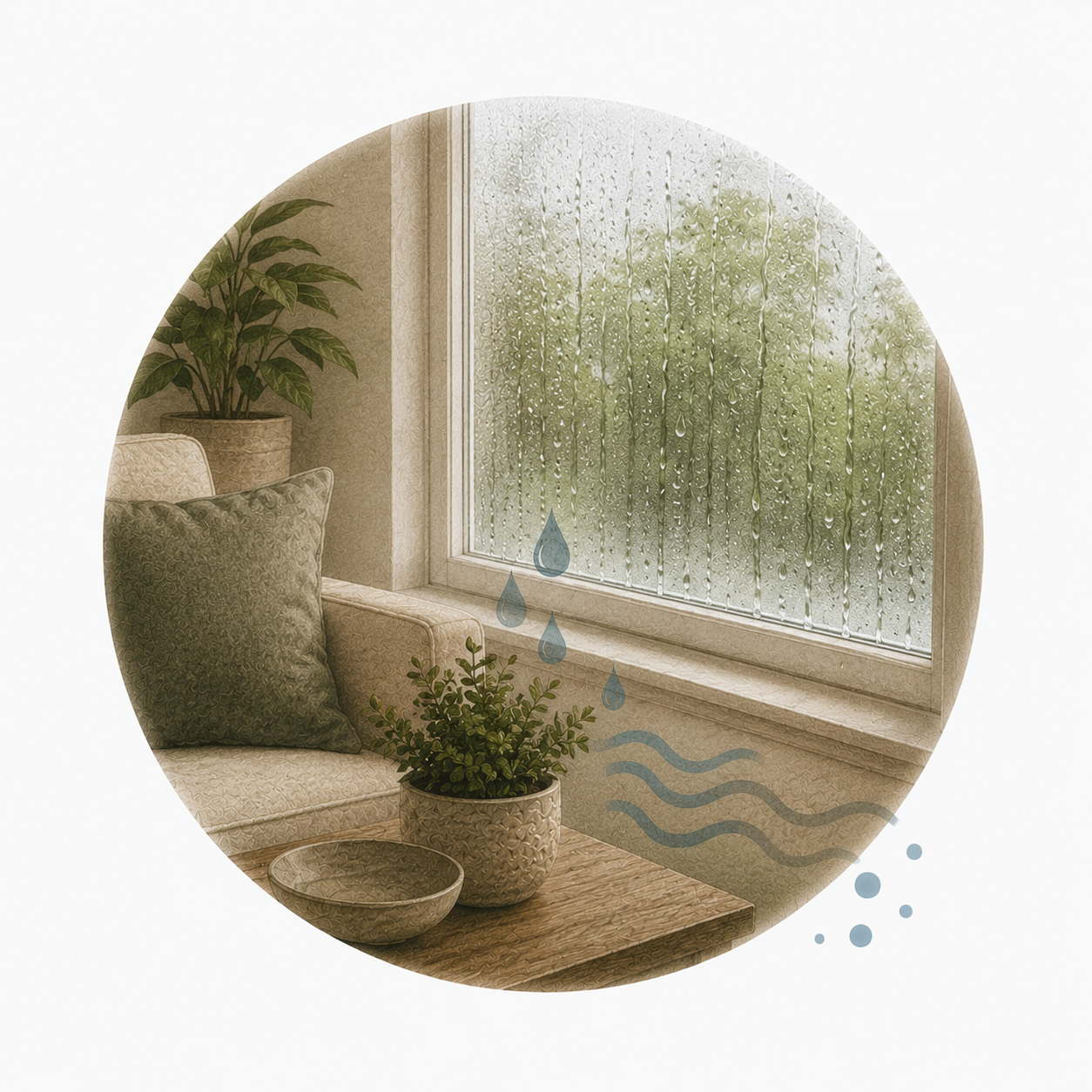 Increased indoor humidity or condensation on windows