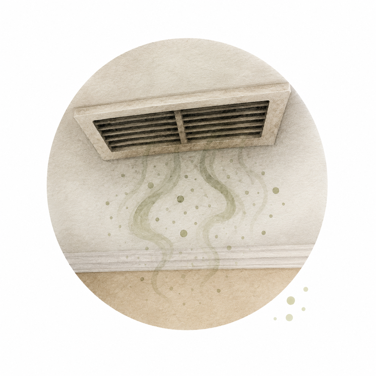 Musty odors coming from vents or ceilings