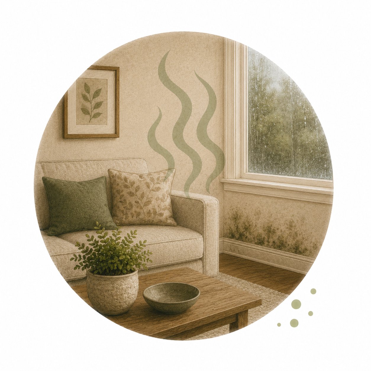 Persistent musty or stale odors indoors