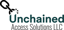 A logo for a company called unchained access solutions llc