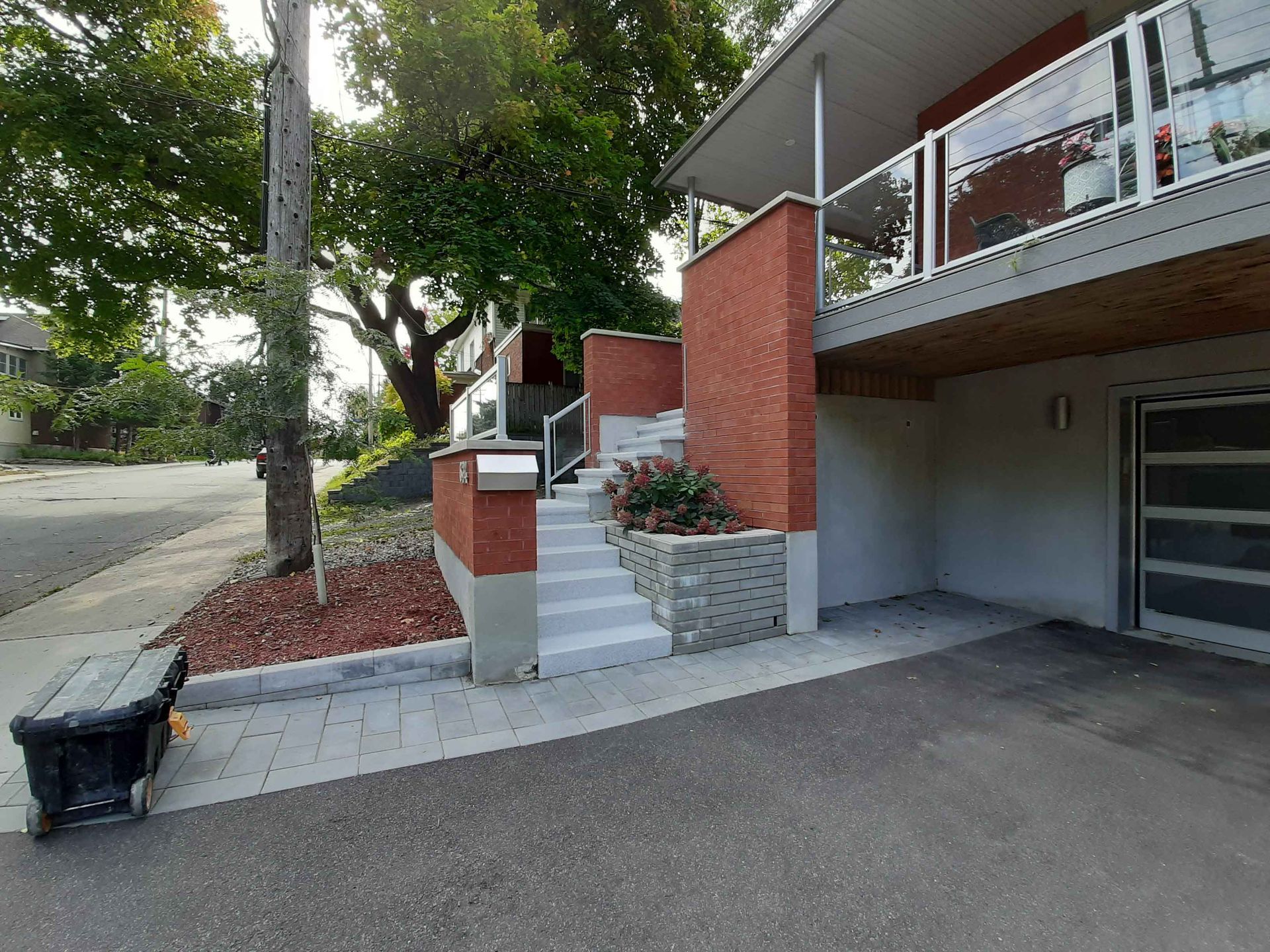 A house with stairs leading up to the second floor