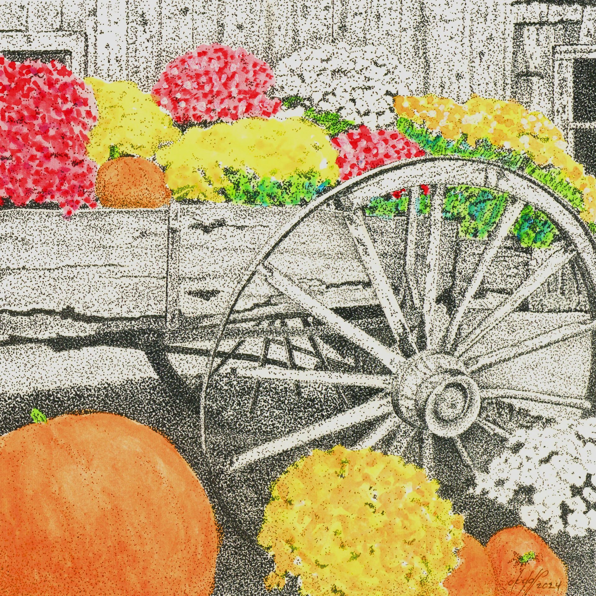 Wagon With Pumpkins