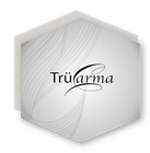 A white hexagon with the word truarma on it