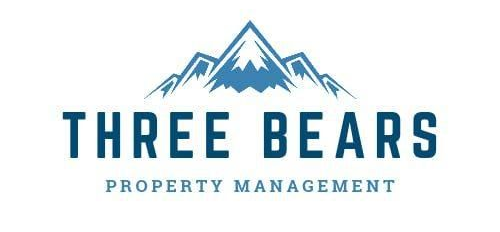 Logo of Three Bears Property Management featuring mountains and text.