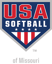 USA Softball of Missouri logo in red, white, and blue