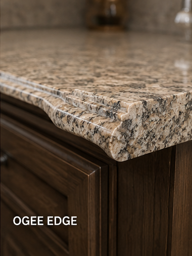 Decorative ogee countertop edge profile commonly selected for custom kitchens and luxury remodeling projects.