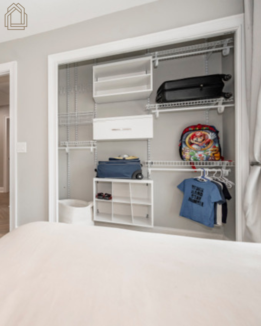 closet organization system
custom closet storage
closet shelving
built in closet
storage solutions
walk in closet