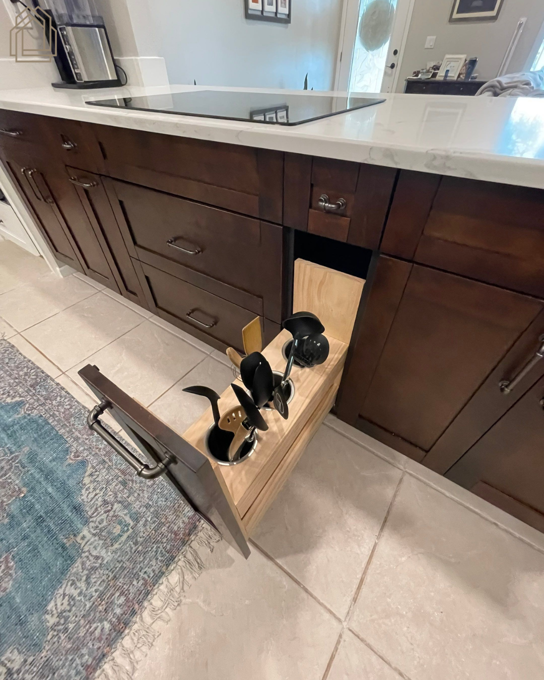 pull out storage
custom cabinet accessories
kitchen organization
drawer organization
kitchen storage solutions