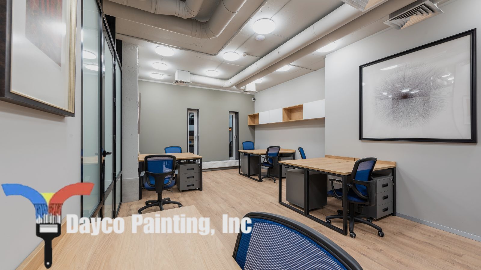 office space after being painted