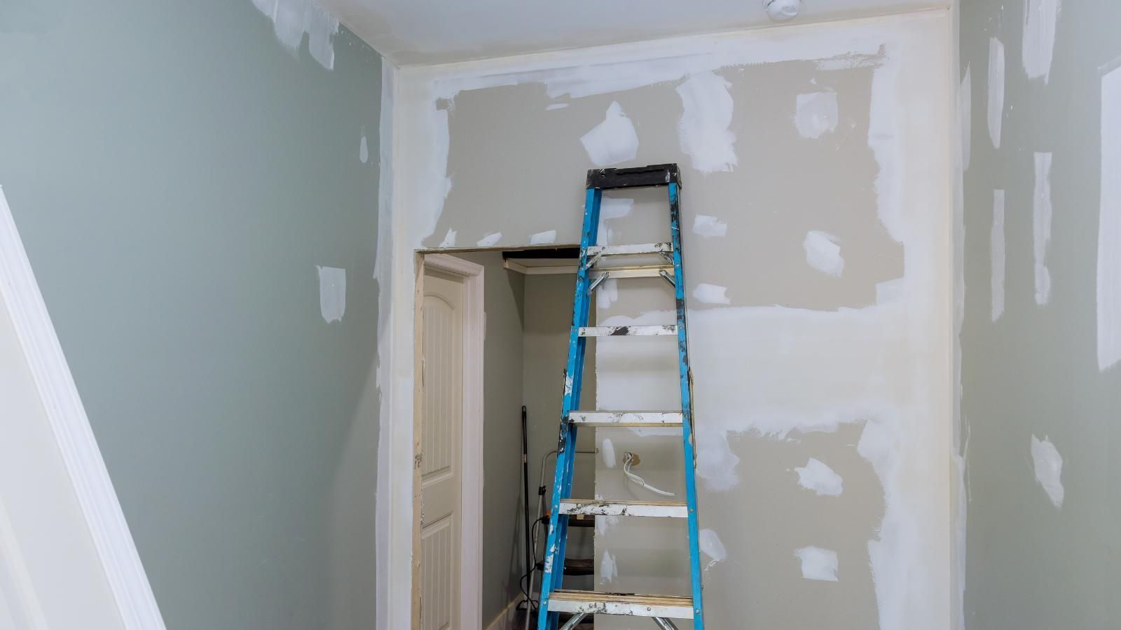 Repaired drywall ready to be painted.