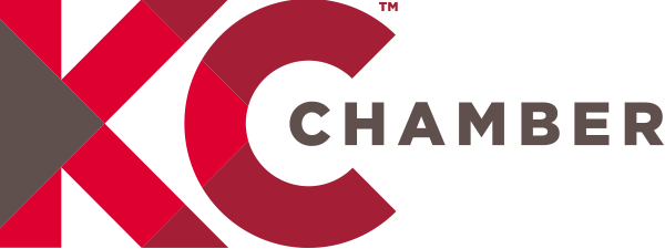 KC Chamber logo in red, white, and gray with stylized overlapping letters.