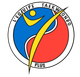 Logo de Taekwondo Plus avec une figure stylisée bleue, rouge et jaune dans un cercle blanc