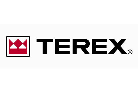 Logotipo de TEREX con icono cuadrado rojo y marca denominativa negra sobre fondo blanco.