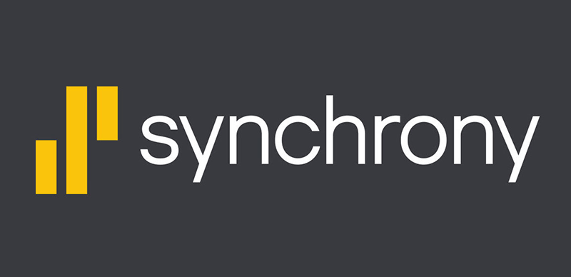 The word synchrony is on a black background.