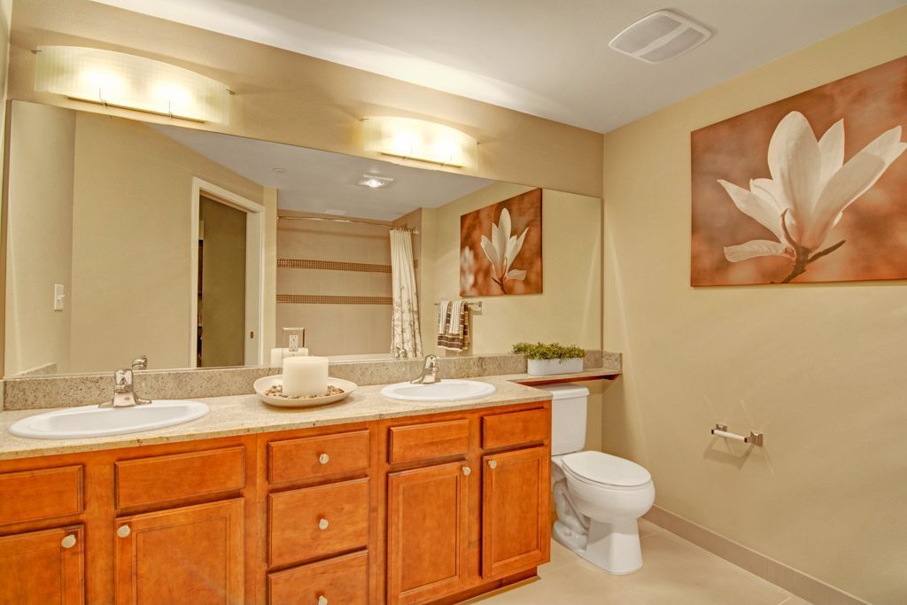 bathroom with double vanity 