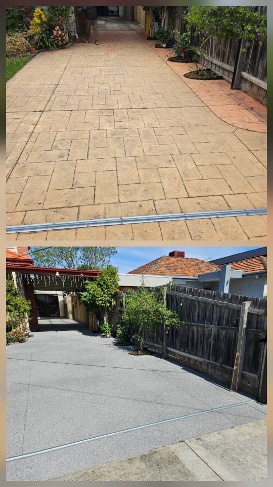 Before Spraycrete of driveway in Bentleigh East Victoria