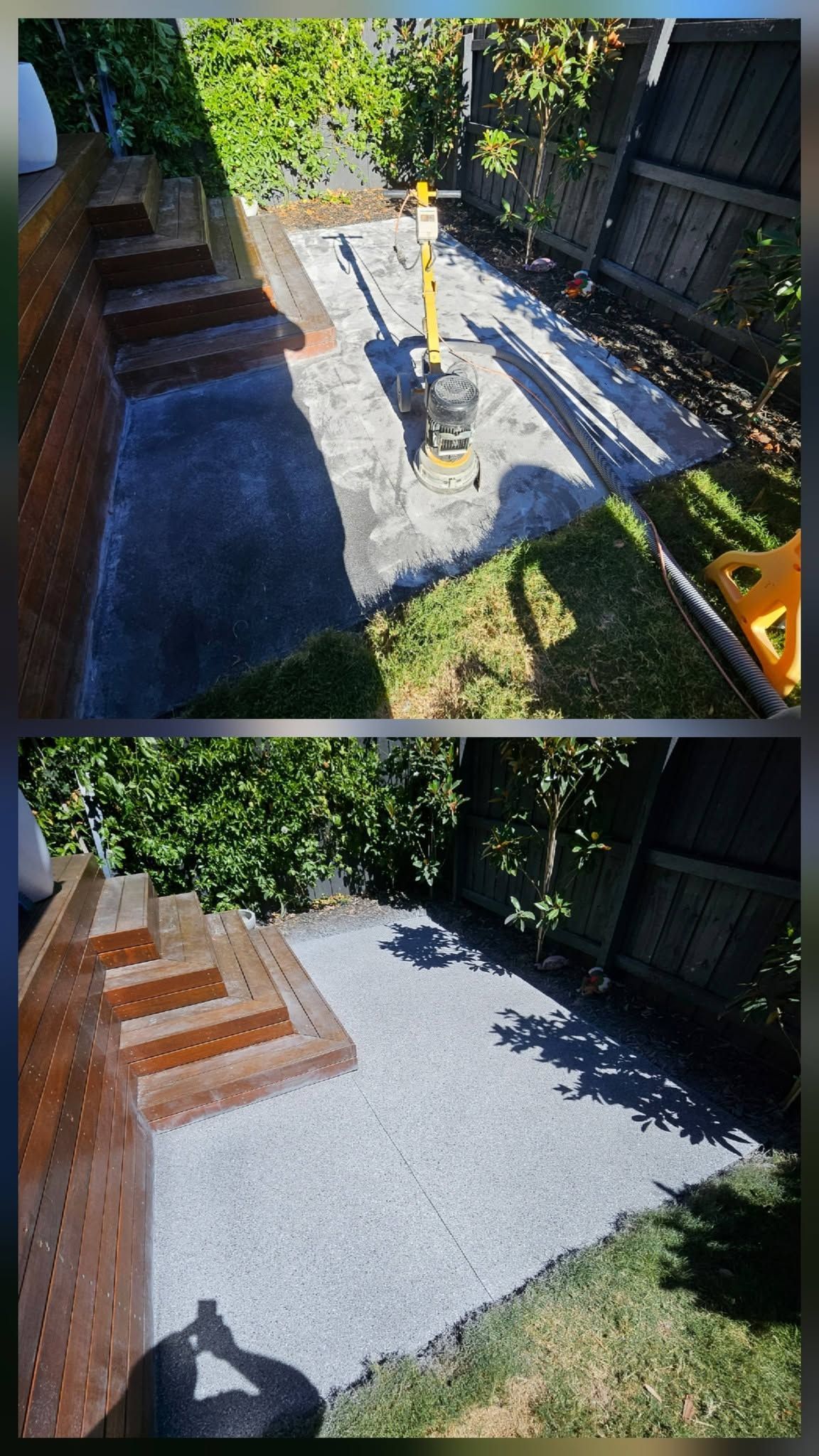 Before concrete resurfacing stairs leading into patio in camberwell