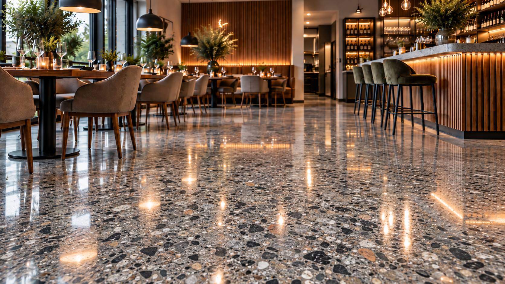 Concrete grind and seal restaurant floor in Melbourne